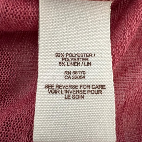 Free People Womens Long Duster Cardigan Sweater Dusty Rose Pink Lace Trim size M - Picture 13 of 14